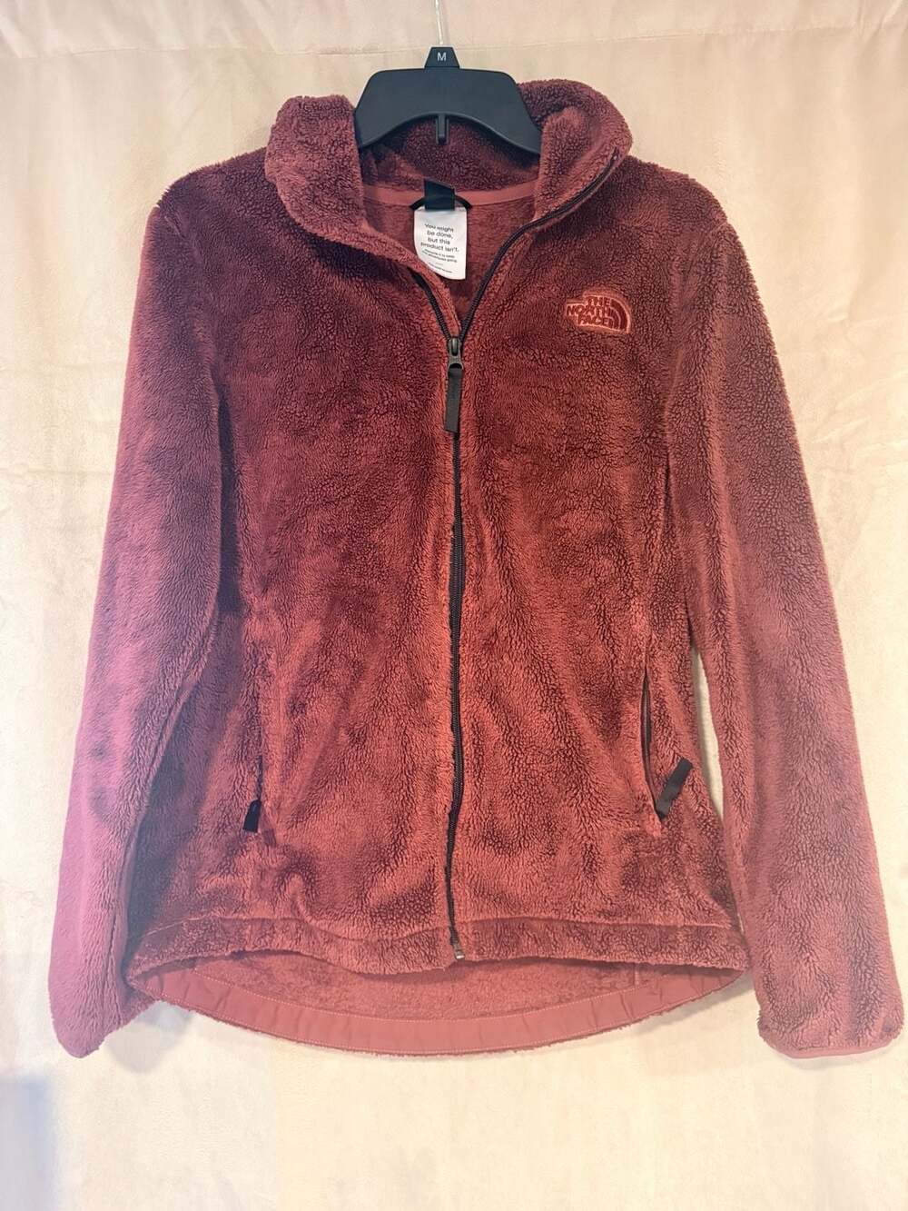 The North Face Circular Design Women's Full Zip Fuzzy Fleece Jacket Maroon M